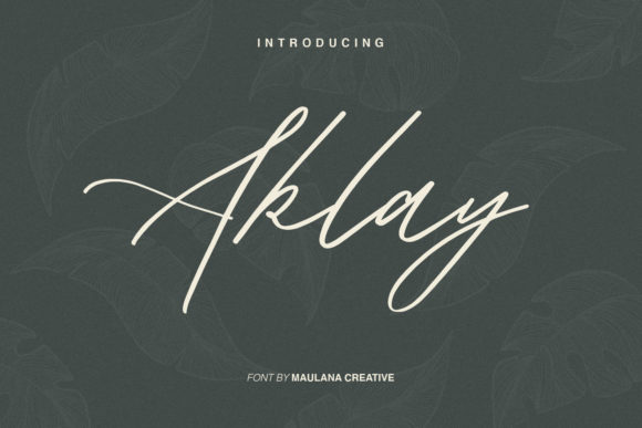 Aklay: A Smooth Script Font for Elegant Design